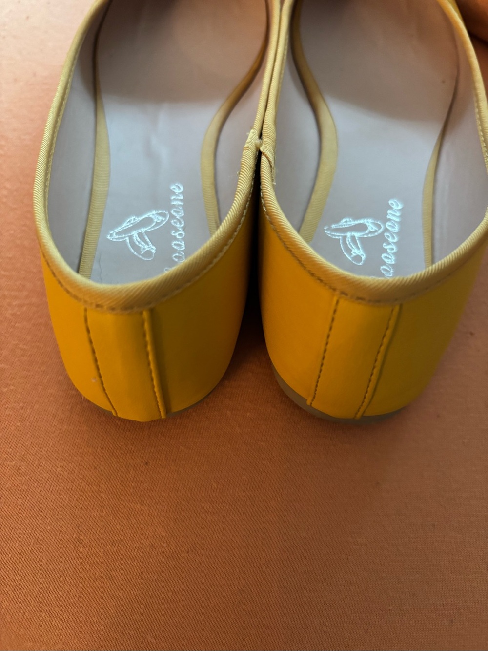 Chase + Chloe Yellow Bow Ballet Flats — Women’s Slip-On Comfort - Picture 2 of 4